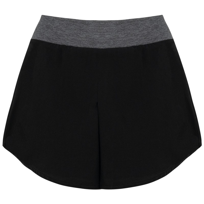Jupe de padel avec short intégré Black / Marl Dark Grey BACK