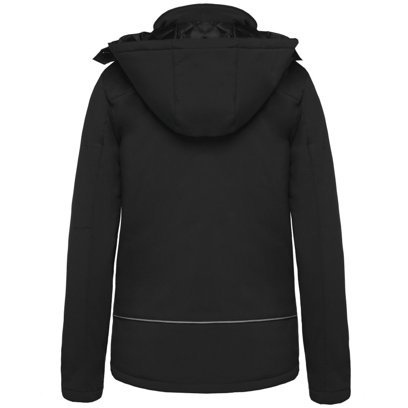 Parka softshell doublée capuche femme Black BACK