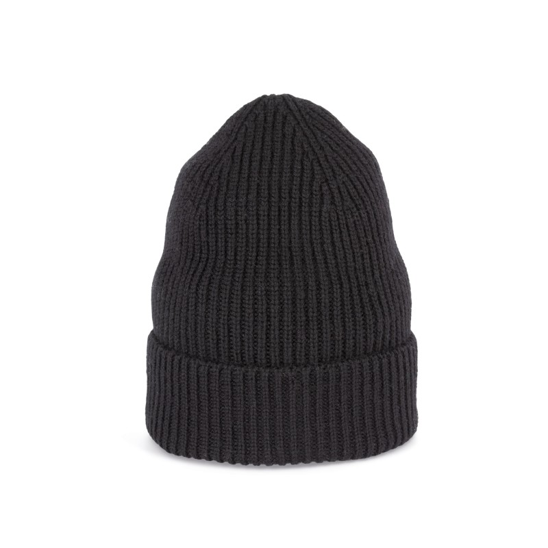 Bonnet à large revers unisexe Black FLATSHOT FACE