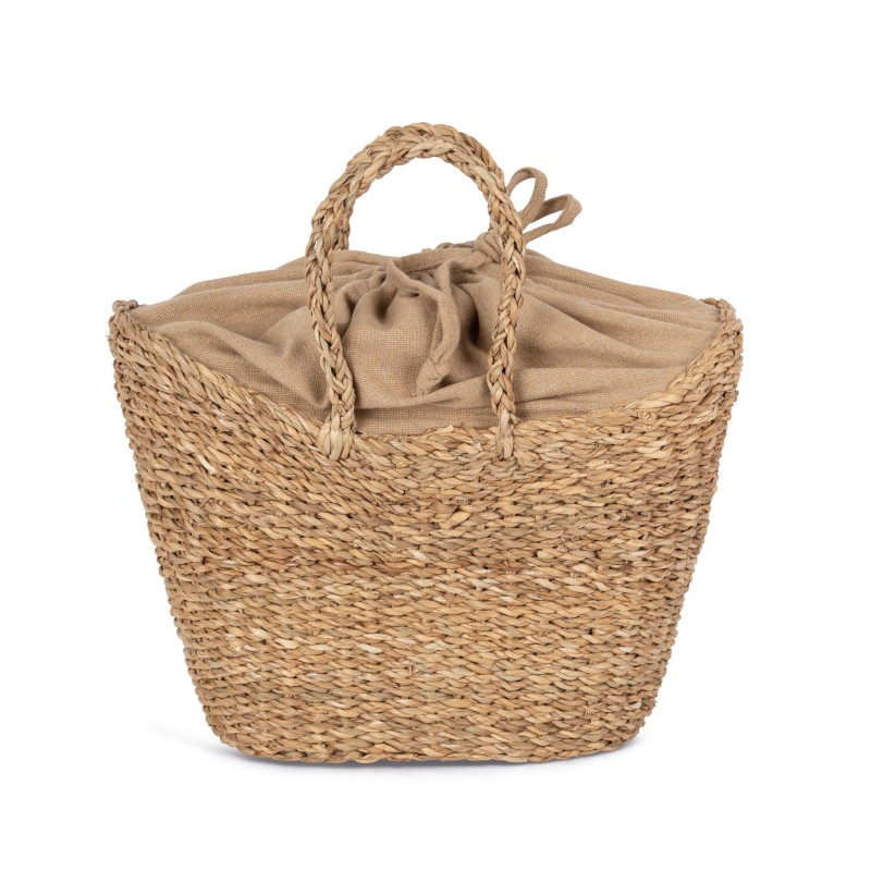 Sac panier demi-lune en jonc de mer Seagrass / Hemp BACK