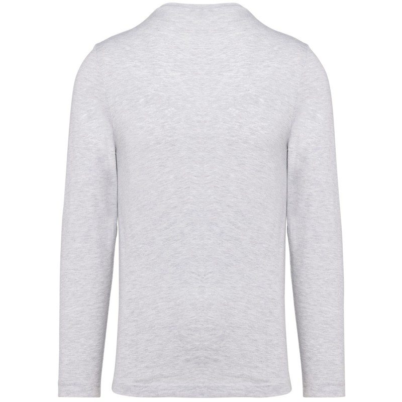 T-shirt col V manches longues Ash Heather BACK
