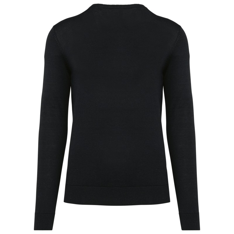 Pull col en V écoresponsable homme Black BACK