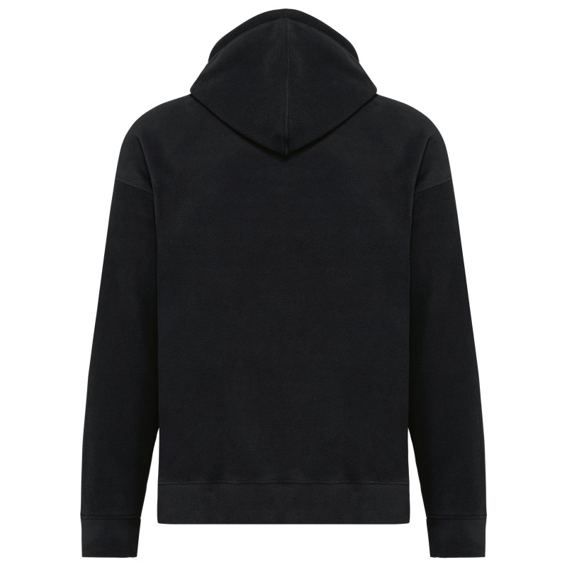 Sweat-shirt à capuche oversize en micropolaire recyclée unisexe Black BACK