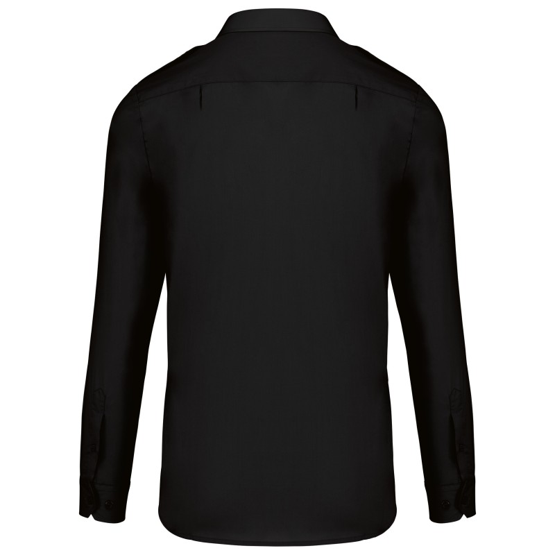 Chemise pilote manches longues homme Black BACK