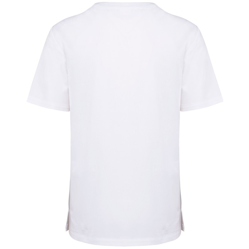 Tunique coton manches courtes unisexe White BACK