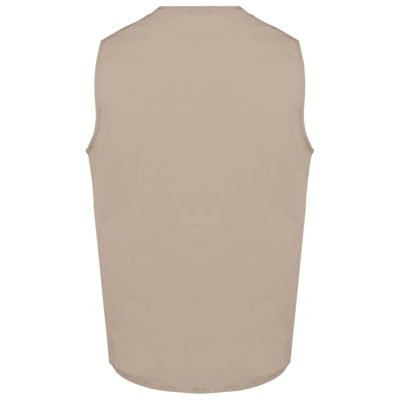 Gilet polycoton multipoches unisexe Beige BACK