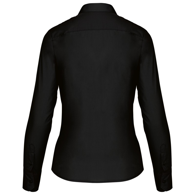 Chemise pilote manches longues femme Black BACK