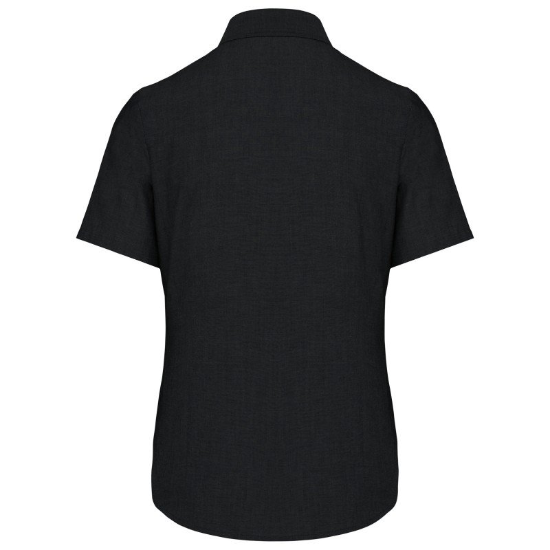 Chemise Oxford manches courtes femme Black BACK