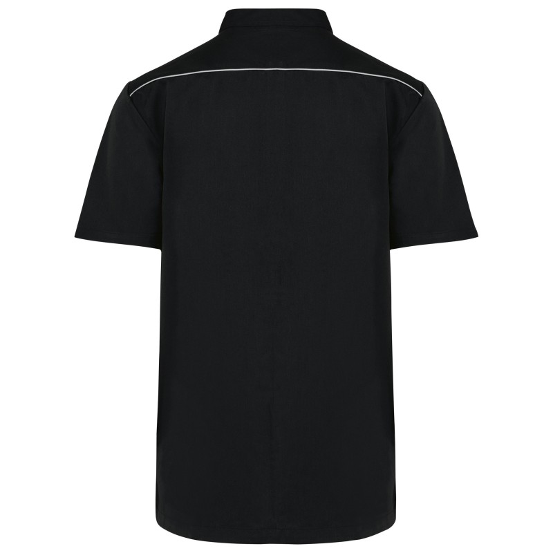 Blouse polycoton avec boutons-pression homme Black BACK