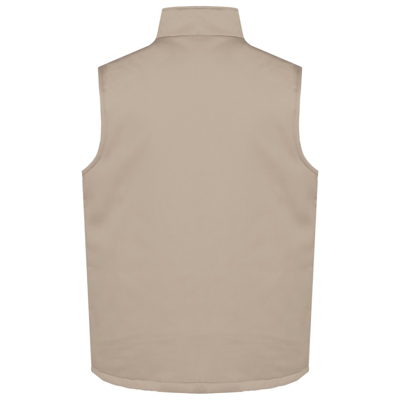 Gilet polycoton multipoches rembourré unisexe Beige BACK