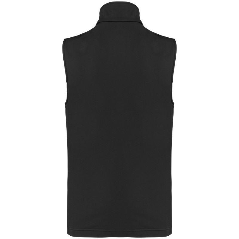 Bodywarmer softshell écoresponsable 2 couches unisexe Black BACK