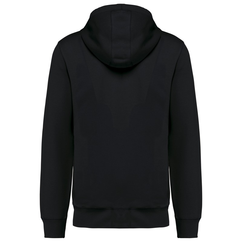 Sweat-shirt french terry écoresponsable à capuche unisexe Black BACK