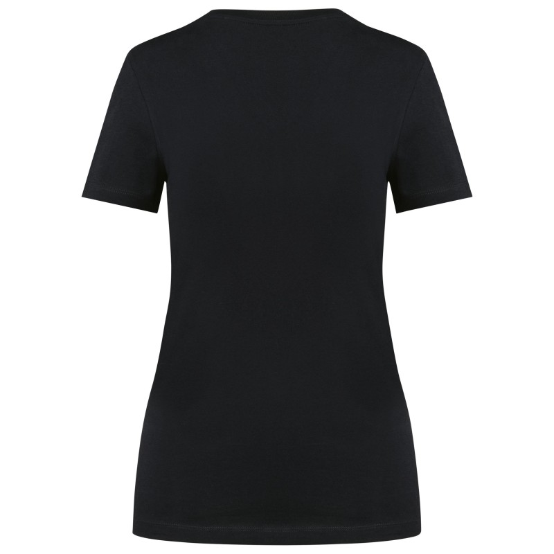 T-shirt Supima® col rond manches courtes femme Black BACK
