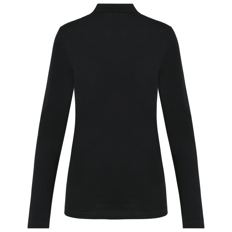 Polo Supima® manches longues femme Black BACK