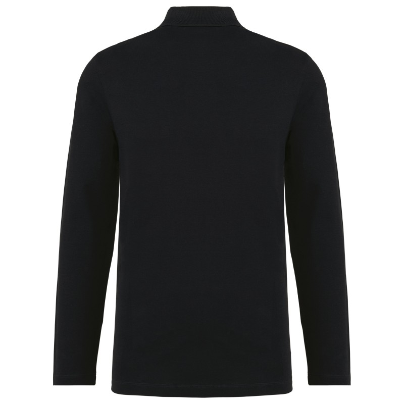 Polo Supima® manches longues homme Black BACK