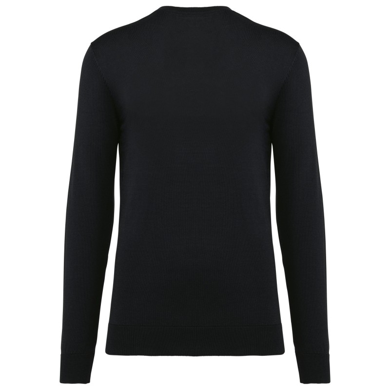 Pull Supima® col rond homme Black BACK