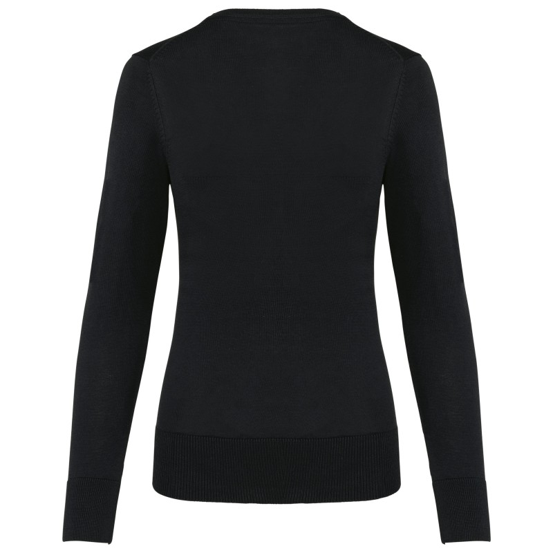 Pull Supima® col rond  femme Black BACK