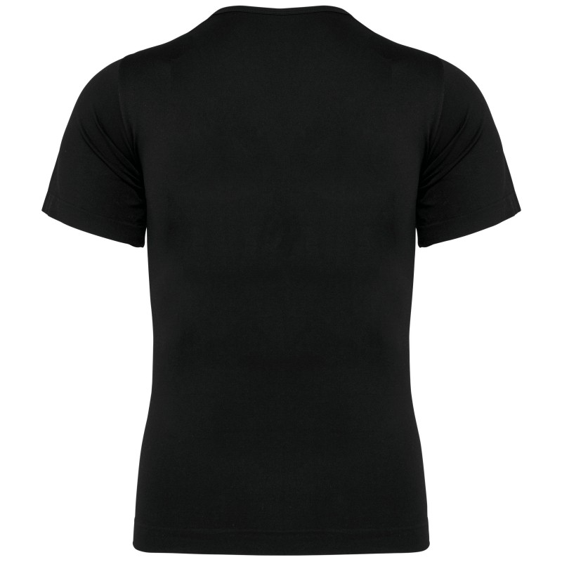 T-shirt seconde peau écoresponsable manches courtes homme Black BACK