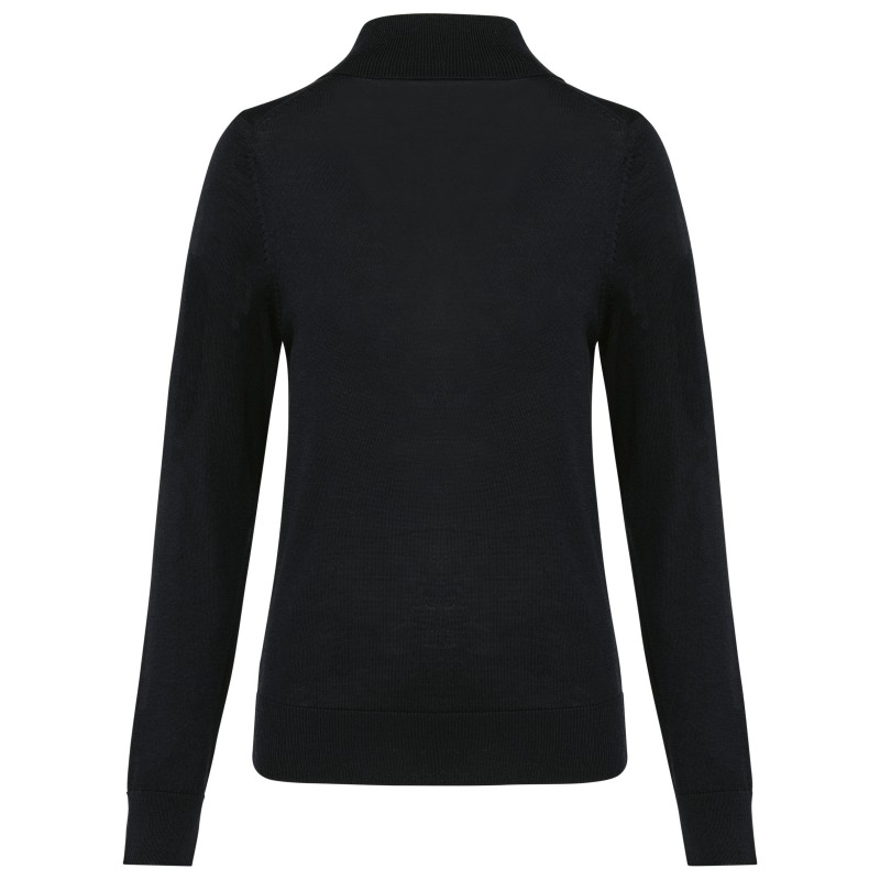 Pull Mérinos col roulé femme Black BACK