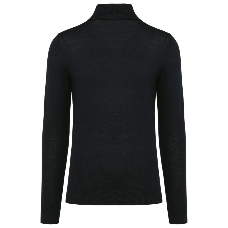 Pull Mérinos col roulé homme Black BACK