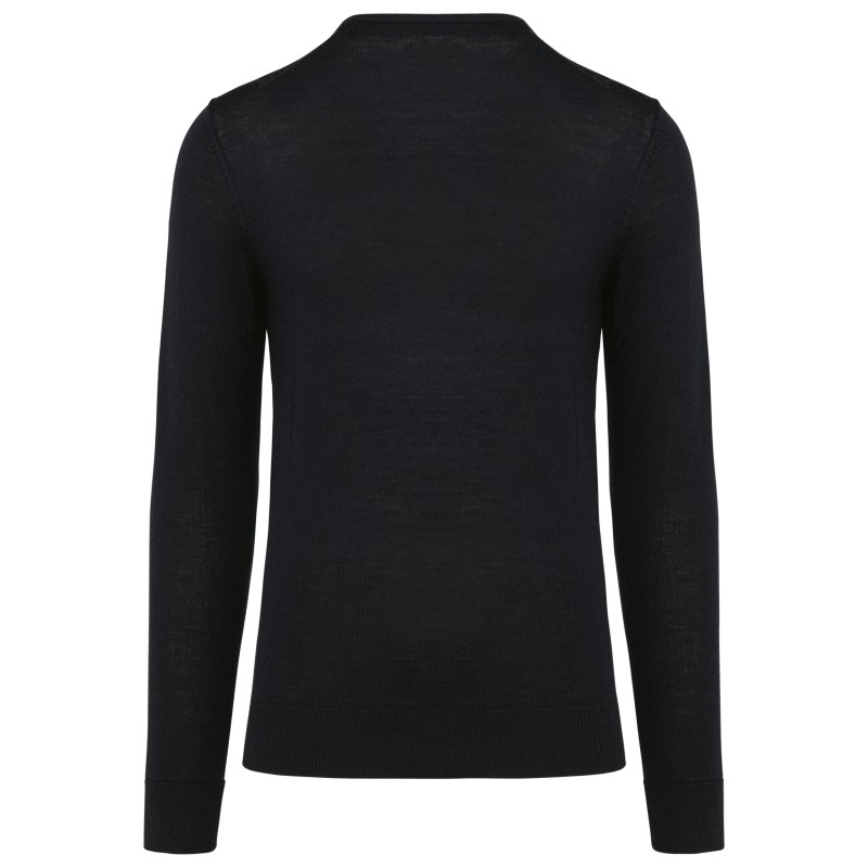 Pull Mérinos col V homme Black BACK