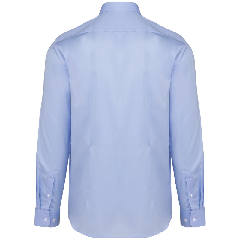 Chemise Oxford pinpoint manches longues homme Essential Blue BACK