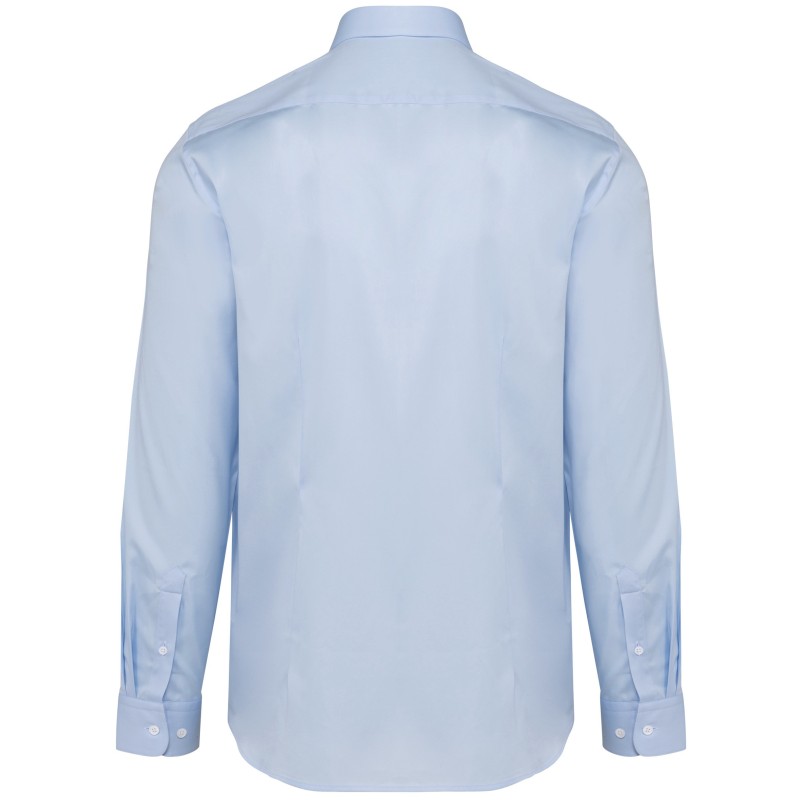 Chemise popeline manches longues homme Essential Sky Blue BACK