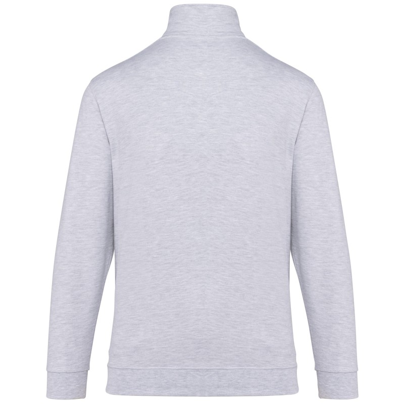 Sweat-shirt col zippé homme Ash Heather BACK