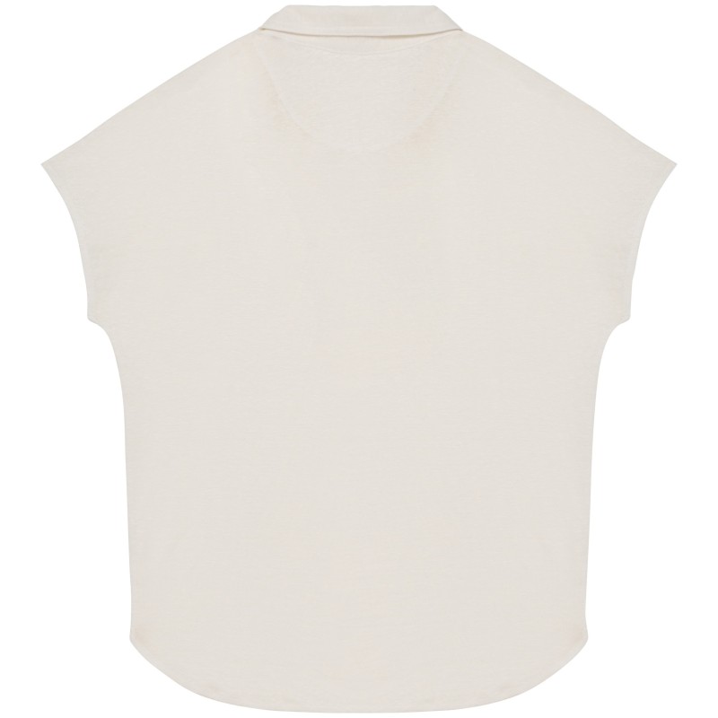 Polo en lin femme Ivory BACK