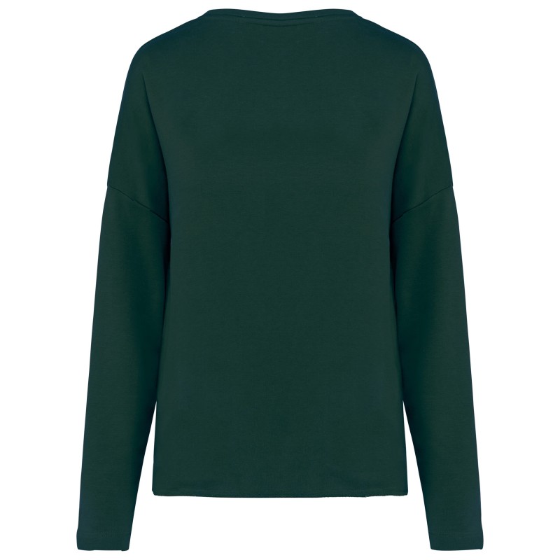 Sweat-shirt femme Loose Amazon Green BACK