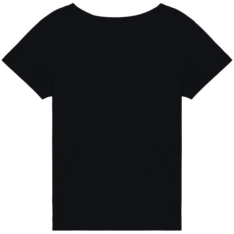 T-shirt slub femme Black BACK