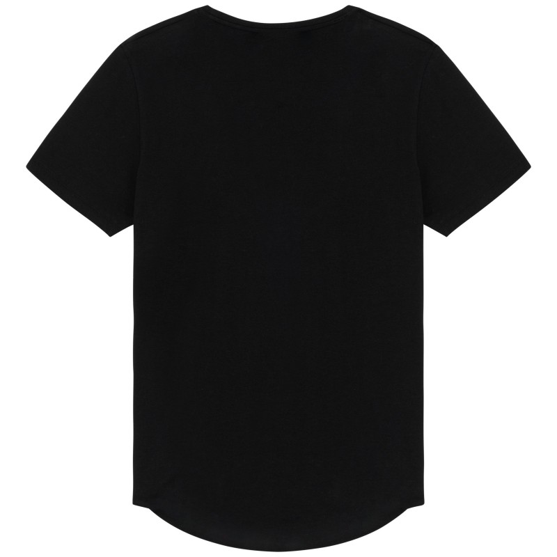 T-shirt bas arrondi homme Black BACK