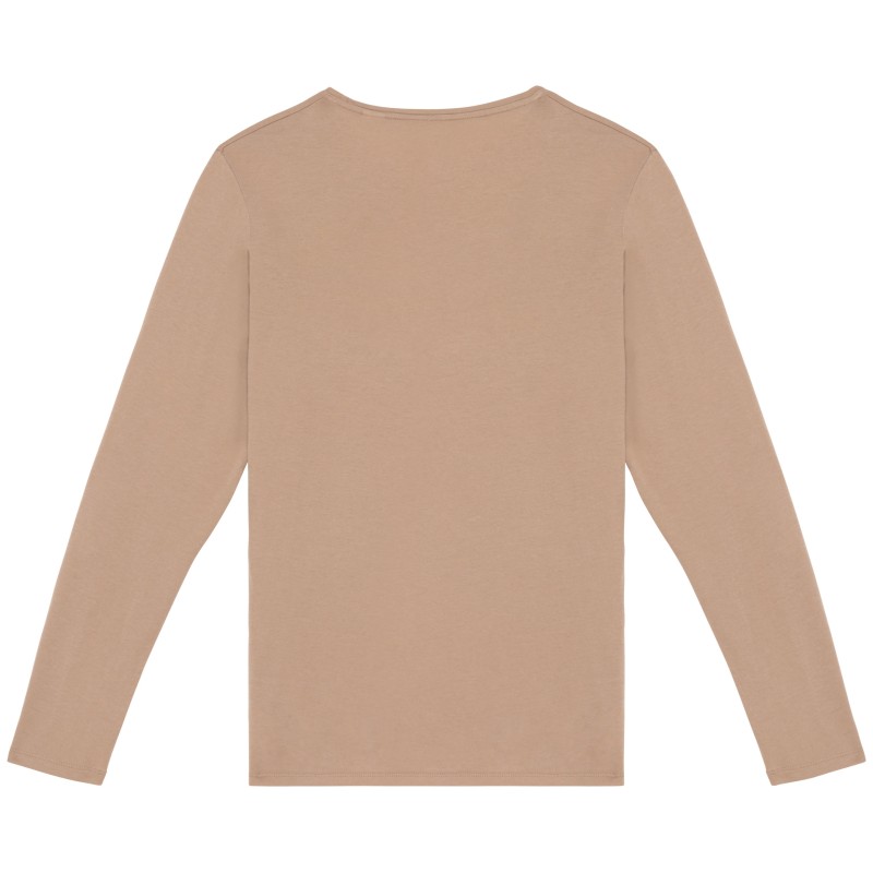 T-shirt délavé manches longues unisexe Washed Cream Coffee BACK
