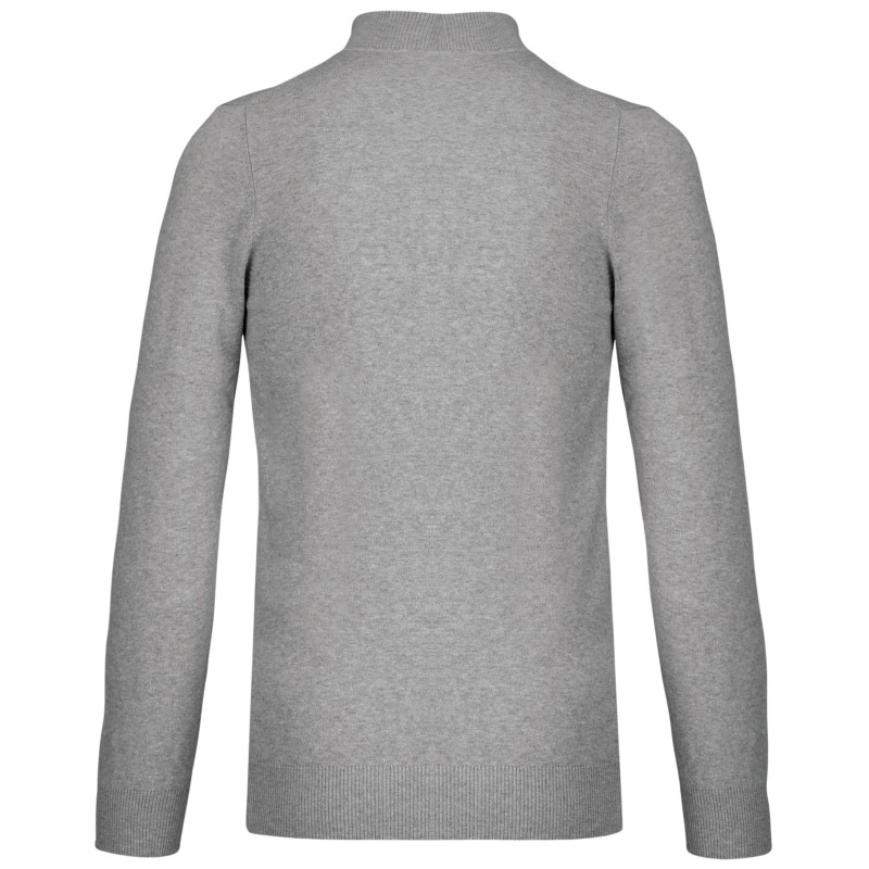 Cardigan premium zippé Light grey heather BACK