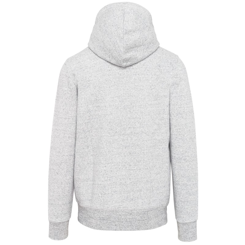 Sweat-shirt vintage zippé à capuche homme Ash Heather BACK