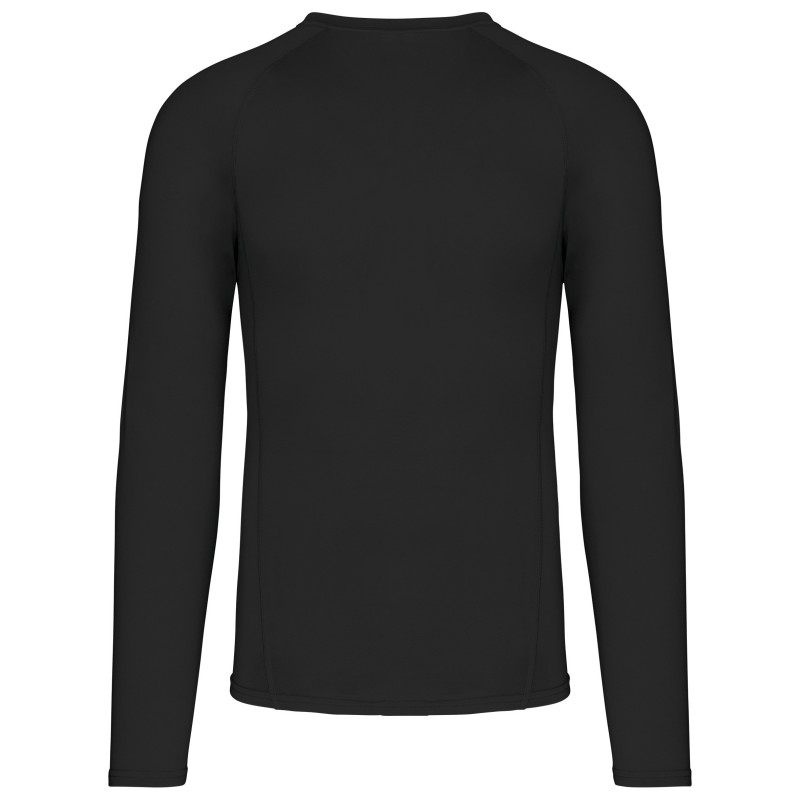T-shirt double peau sport manches longues unisexe Black BACK