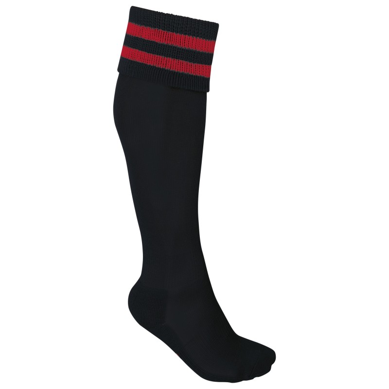 Chaussettes de sport rayées unisexe Black / Sporty Red FACE