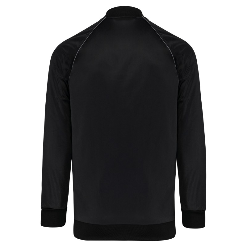 Veste de survêtement zippée avec liseré unisexe Black BACK
