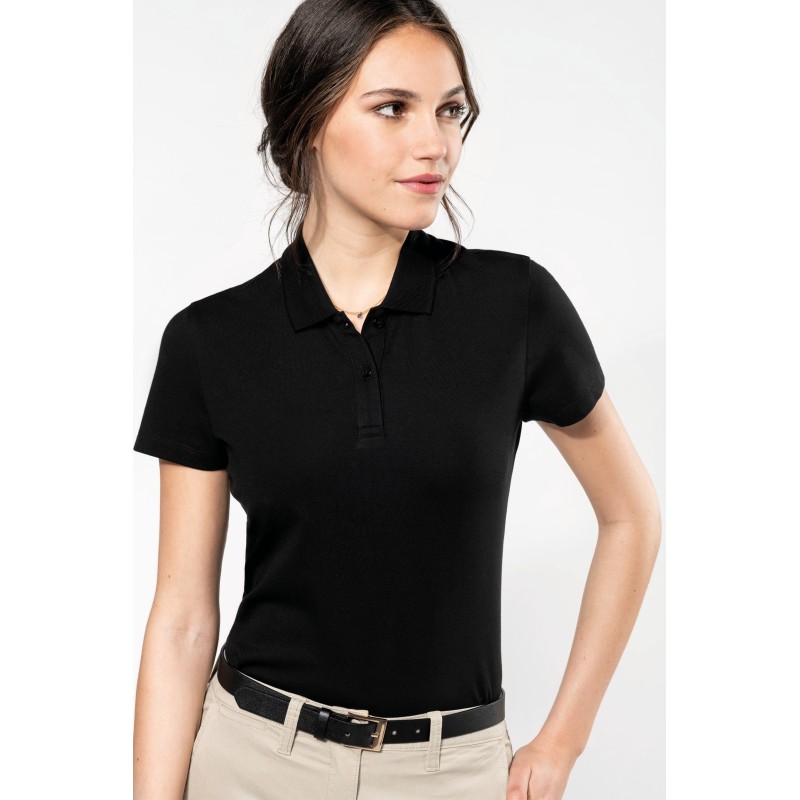 Polo Supima® manches courtes femme