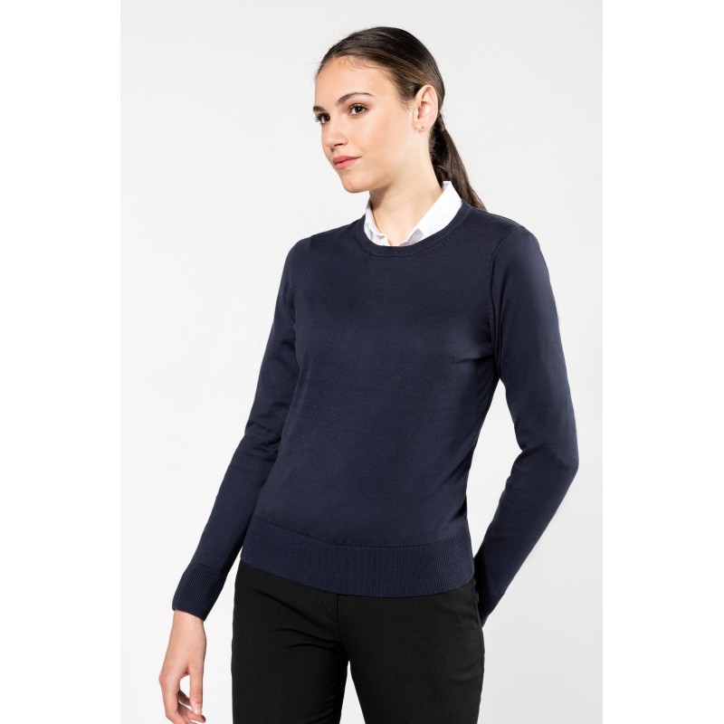 Pull Supima® col rond  femme