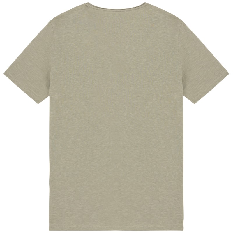 T-shirt Slub bords francs homme Almond Green BACK