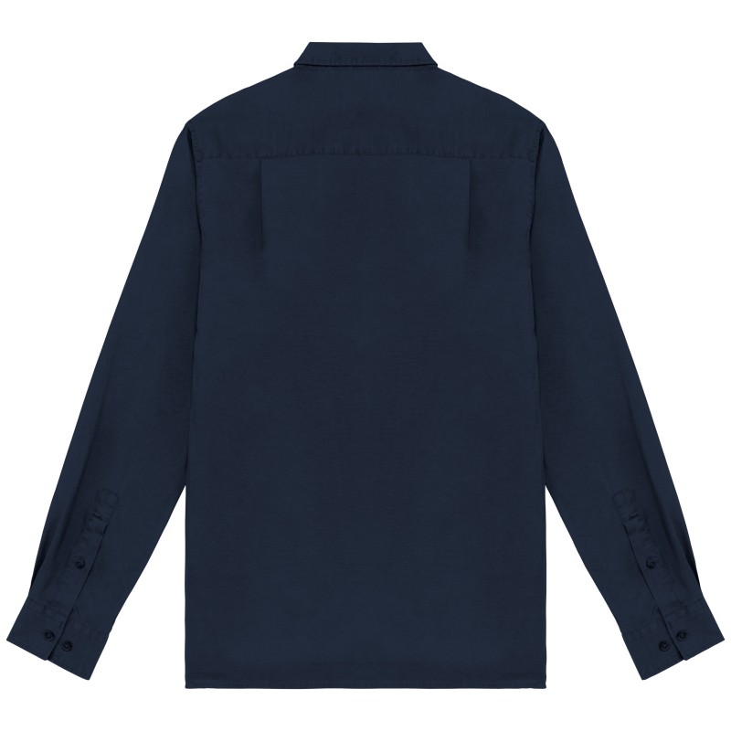 Chemise Lyocell TENCEL™ homme Washed Dark Navy BACK