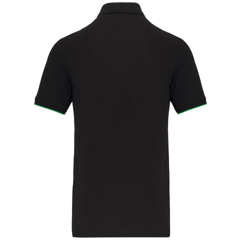 Polo Day To Day contrasté manches courtes homme Black / Kelly Green BACK