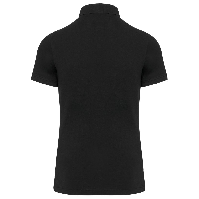 Polo col boutons pression manches courtes homme Black BACK