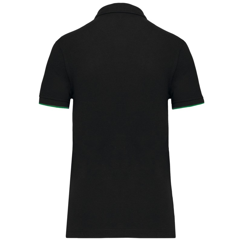 Polo Day To Day contrasté manches courtes femme Black / Kelly Green BACK