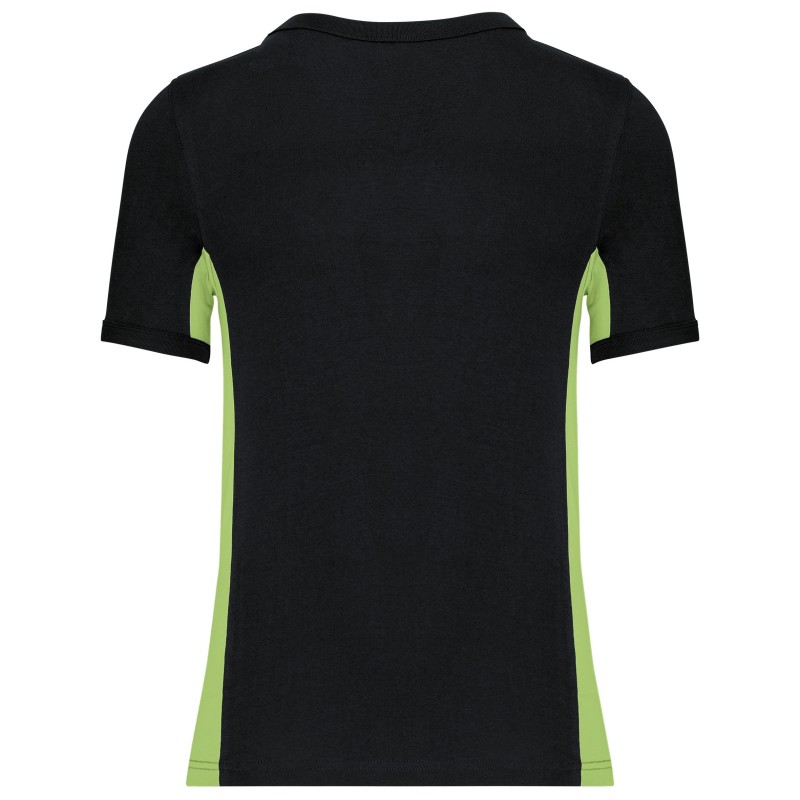 Tiger  t-shirt bicolore manches courtes Black / Lime BACK