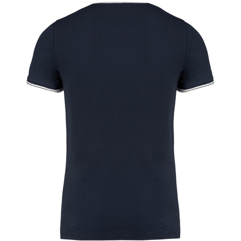 T-shirt maille piquée col rond homme Navy / Off White BACK