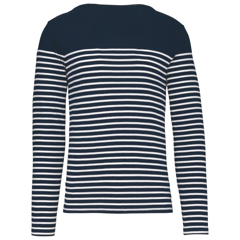 Marinière manches longues homme Navy / White Stripes BACK
