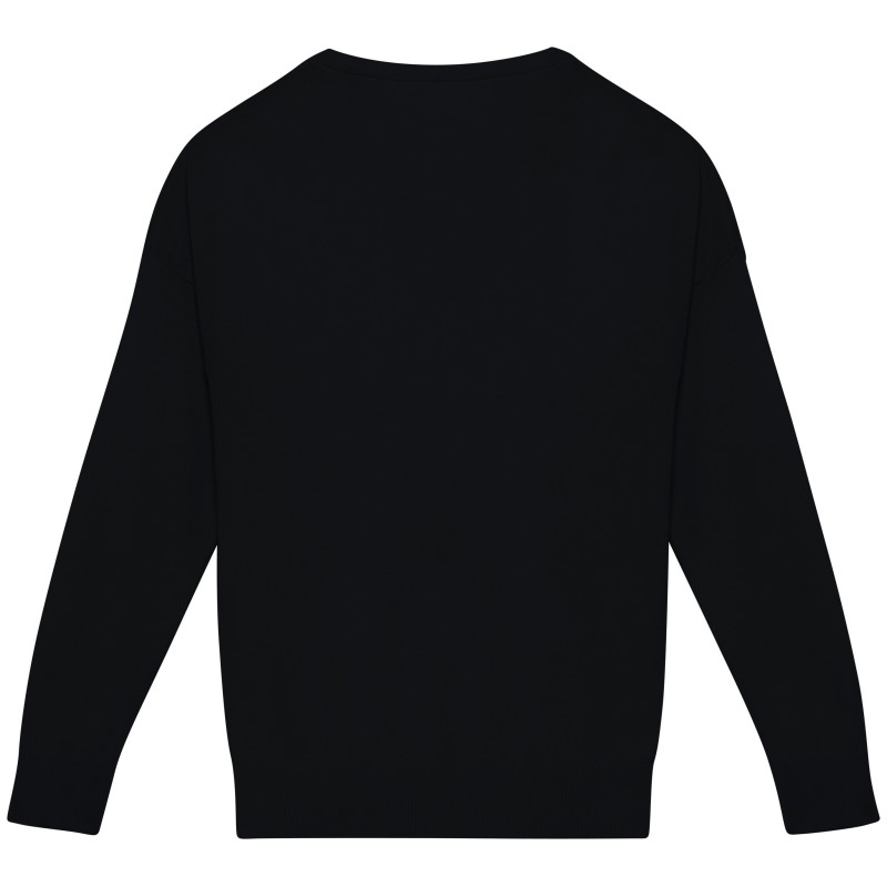 Pull col V  Lyocell TENCEL™  femme Black BACK