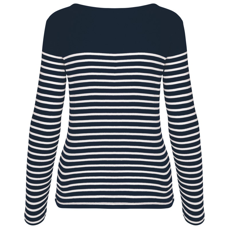 Marinière manches longues femme Navy / White Stripes BACK